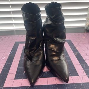 Black Ruched Ankle Boots Size 6